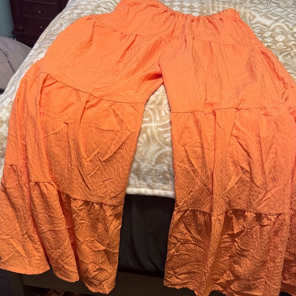 SHEIN Vibrant Orange Wide-Leg Pants - Picture 3 of 3